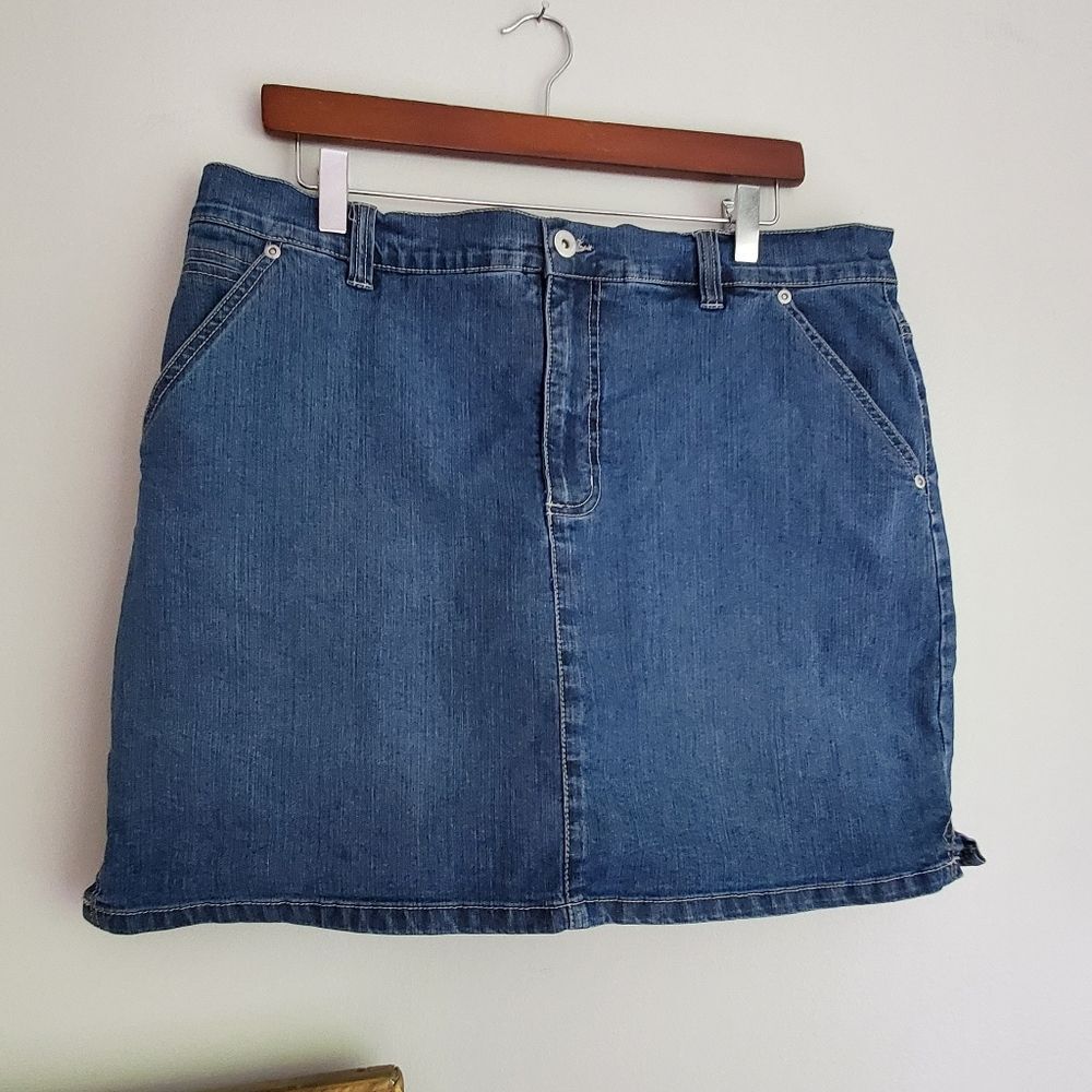Gloria Vanderbilt Blue Mini Skirt Skort Casual Size 16